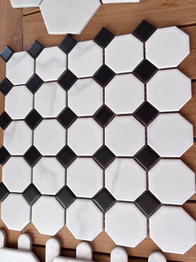 Black & White Octagon Mosaic Tiles - Clyde North