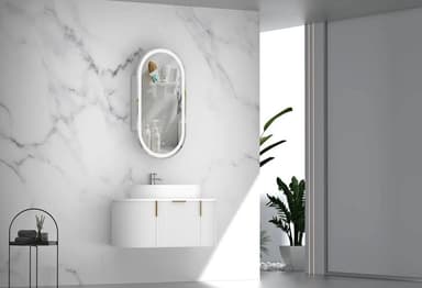 White Fluted Wall-Hung Vanity - Melbourne