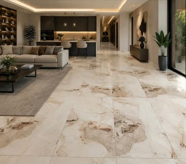 Beige Marble Look Porcelain Vitrified Floor Tiles - Canning Vale