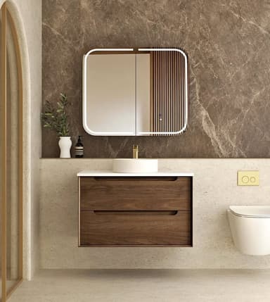 Walnut Wall-Hung Vanity - Melbourne