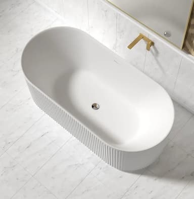 Matte White Fluted Freestanding Bath - Melbourne