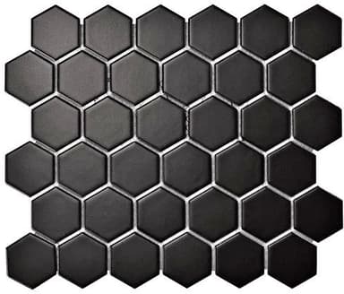 Black Hexagon Mosaic Tiles - Melbourne