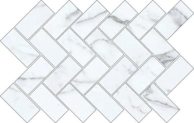 Marble Look Herringbone Mosaic Tiles - Melbourne