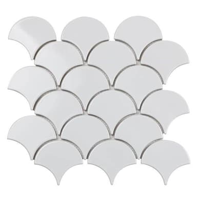 White Fan Mosaic Tiles - Melbourne