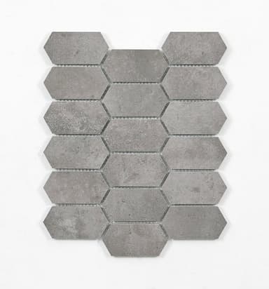 Charcoal Elongated Hexagon Mosaic Tiles - Melbourne