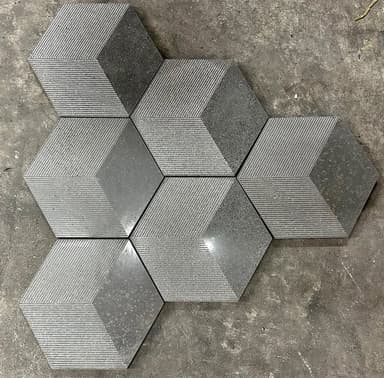 Grey 3D Hexagon Basalt Tiles - Melbourne