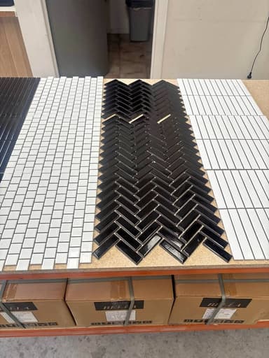Black Herringbone Mosaic Tiles - Melbourne