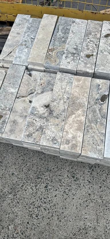 Silver Travertine Garden Edging - Tingalpa