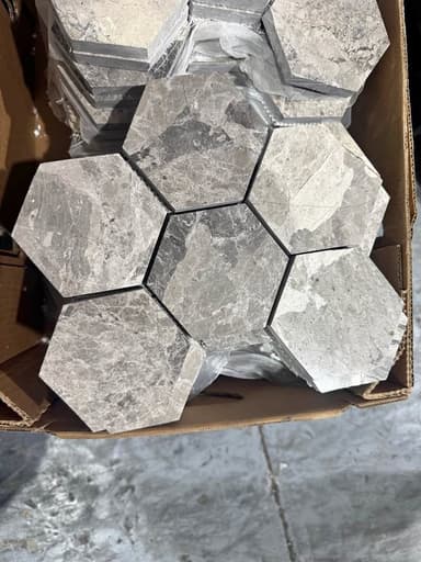 Grey Marble Hexagon Mosaic Tiles - Tingalpa