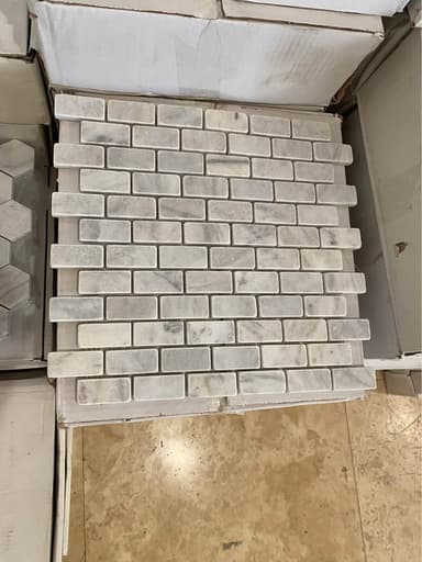 Carrara Marble Tumbled Mosaic Tiles - Tingalpa
