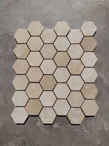 Travertine Hexagon Mosaic Tiles - Tingalpa