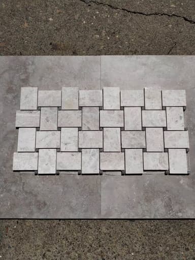 Tundra Marble Basket Weave Mosaic Tiles - Tingalpa