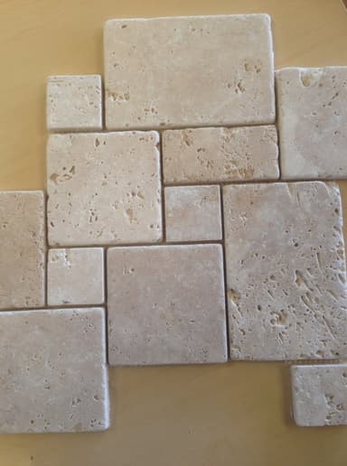 Travertine French Pattern Mosaic Tiles - Tingalpa