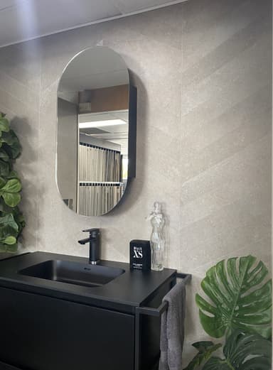 Grey Stone-Look Chevron Wall Tiles - Coolum Beach