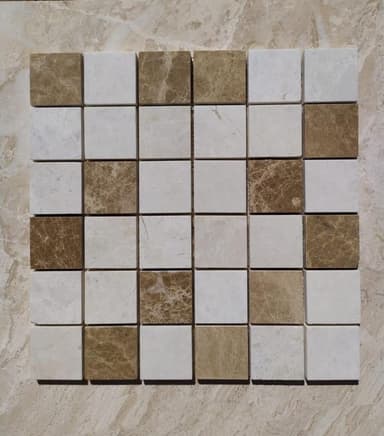 Emperador & Beige Marble Mosaic Tiles - Tingalpa