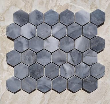 Grey Marble Hexagon Mosaic Tiles - Tingalpa