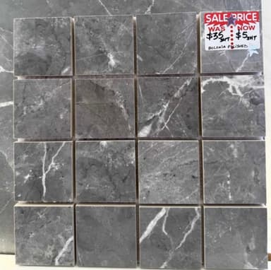 Grey Marble-look Mosaic Tiles - Coolum Beach