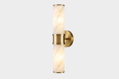 Alabaster & Brass Double Wall Light - Melbourne