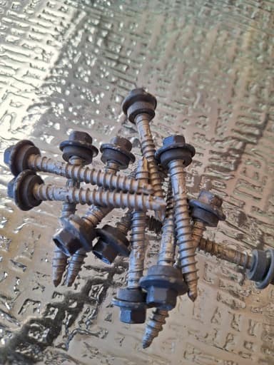 Roofing Screws with Neoprene Washers 50mm long DEEP OCEAN hex heads - Mothar Mountain
